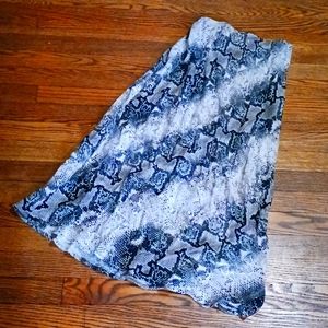 SANCTUARY Snakeskin Queensnake Flaired Bottom Midi Skirt NWOT
